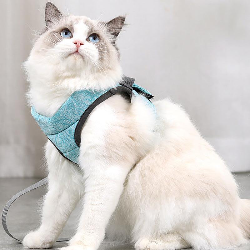 Lightweight Lace Cat Leash And Chest Strap Set - Stylish And Comfortable Outdoor Cat Harness-2