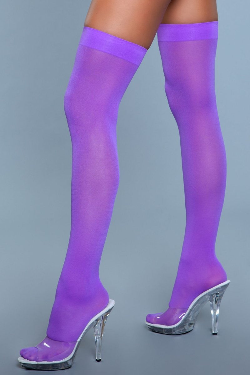 1932 Opaque Nylon Thigh Highs-7