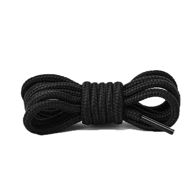 5mm Thick Black Polyester Shoe Laces for Casual Sports