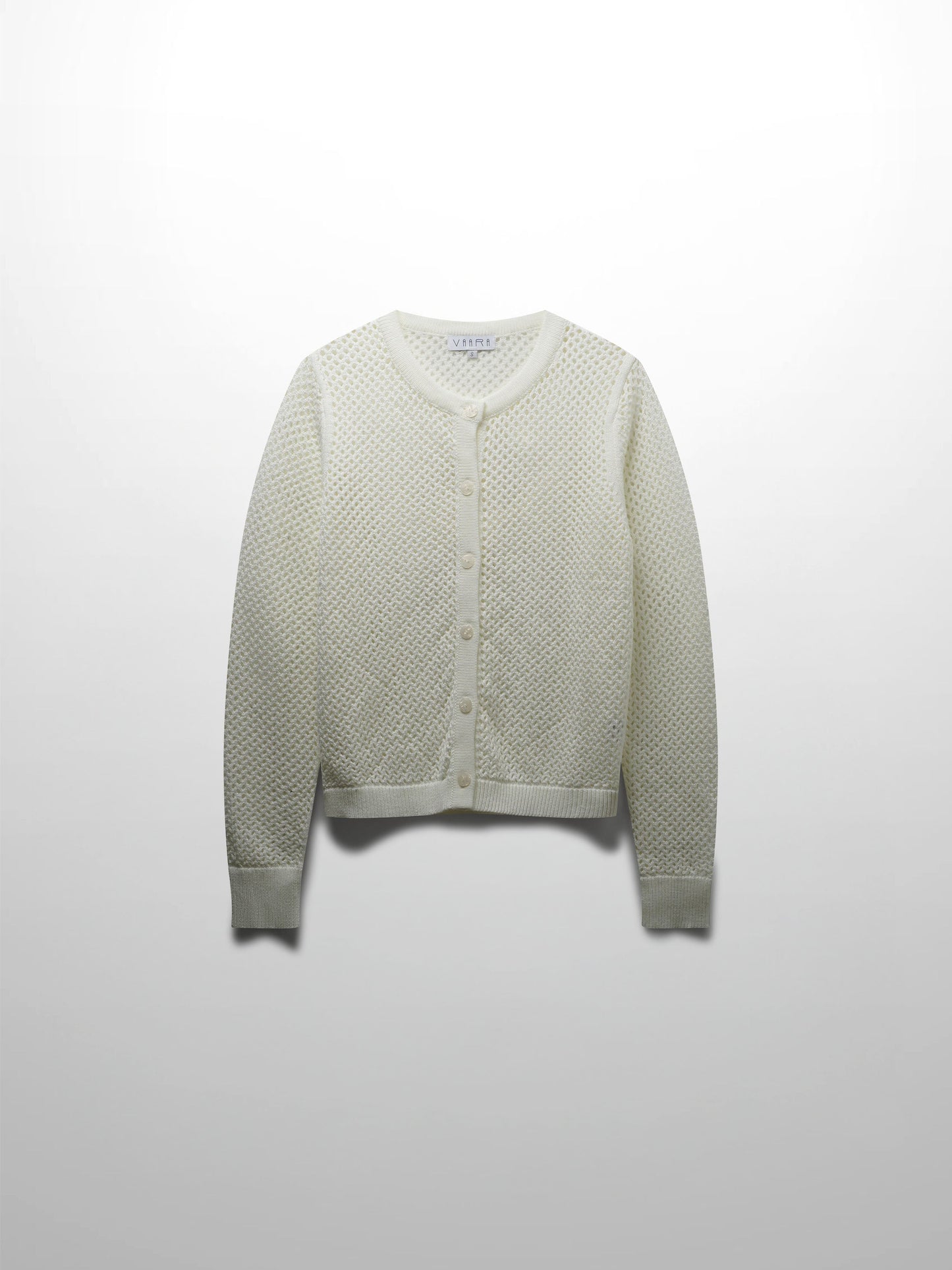 Crochet Knit Button Down Cardigan-White-1
