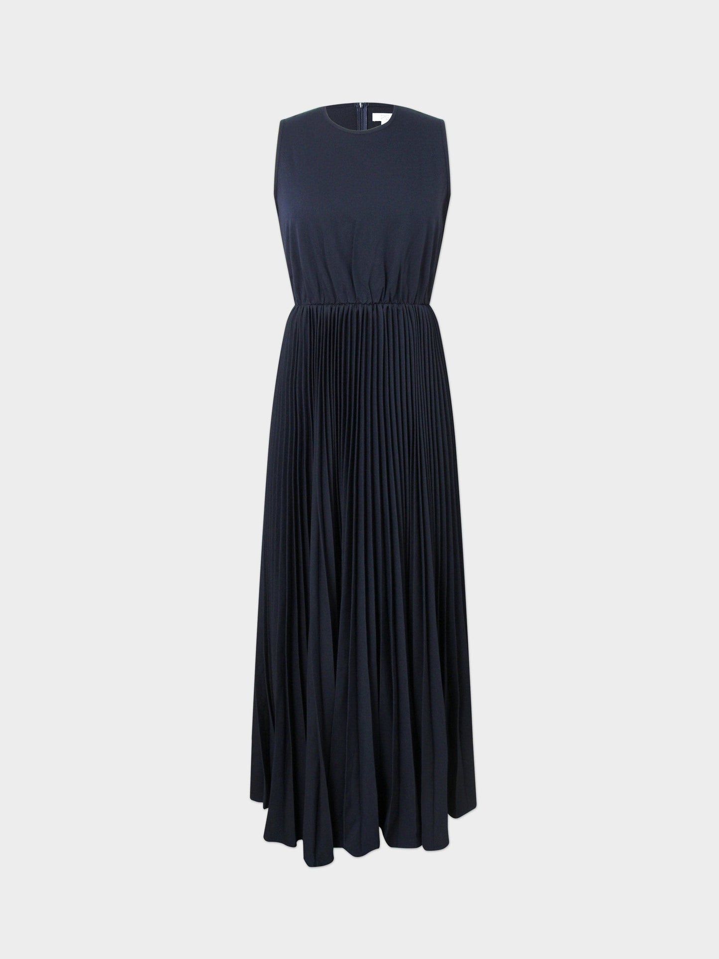 Pleated Slip Dress-Navy-1