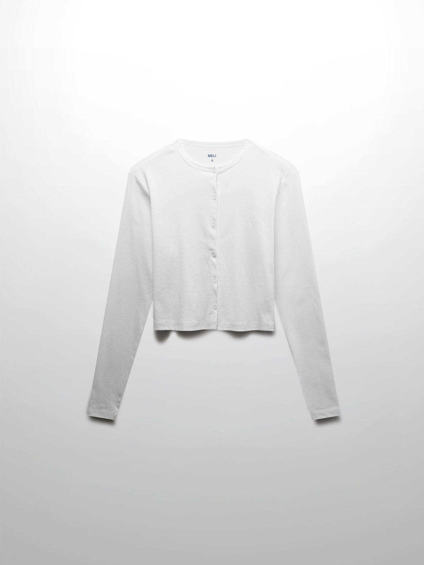 Basic T-Shirt Cropped Cardigan-White-1