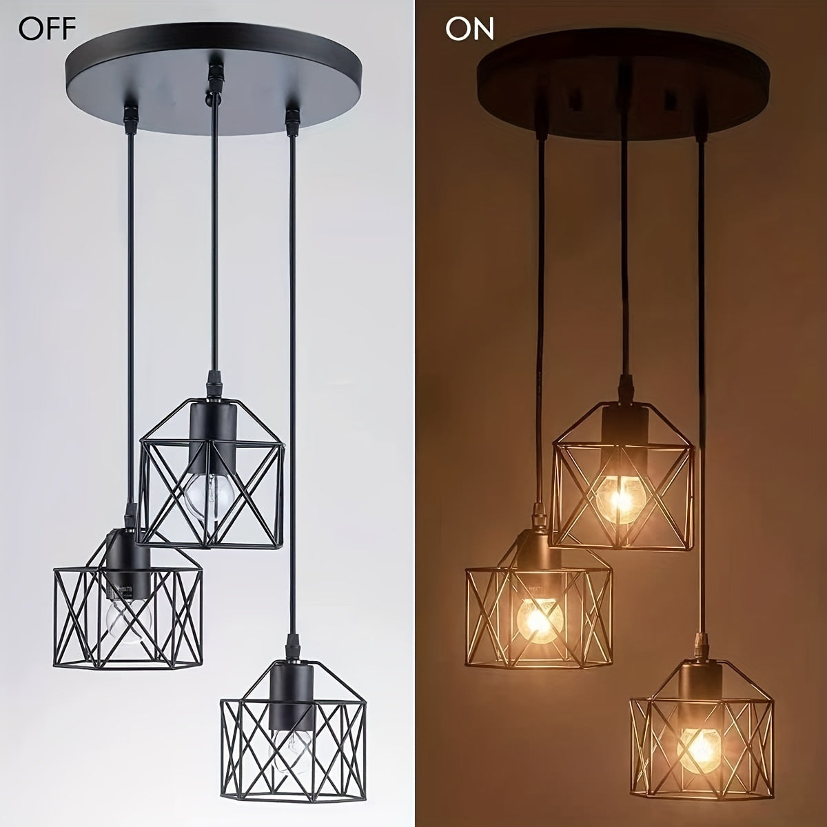 3-Light Industrial Ceiling Light-2