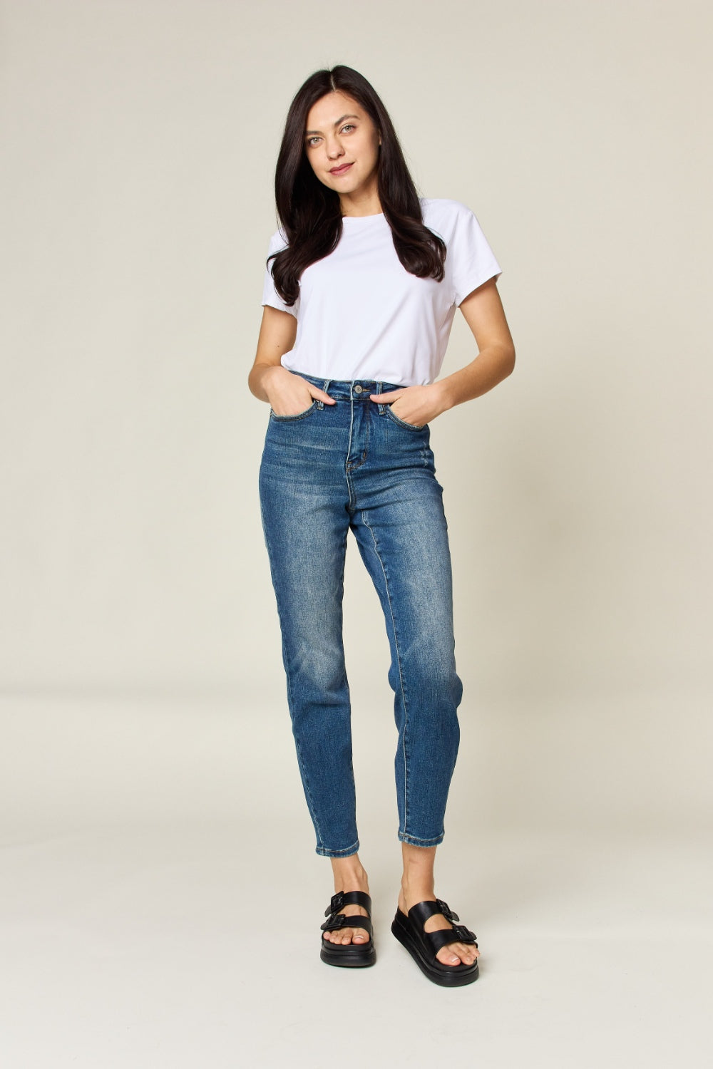 Judy Blue Full Size Tummy Control High Waist Slim Jeans-4