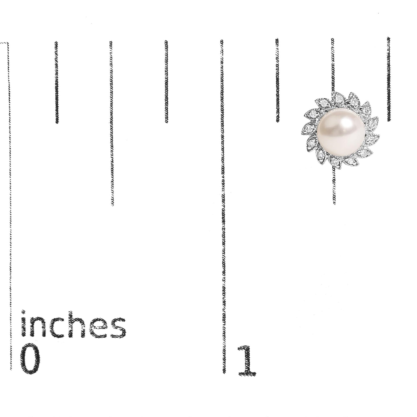 10K White Gold Heirloom-Style Pearl and Diamond Accent Halo Stud Earrings (I-J color, I1-I2 Clarity)-4