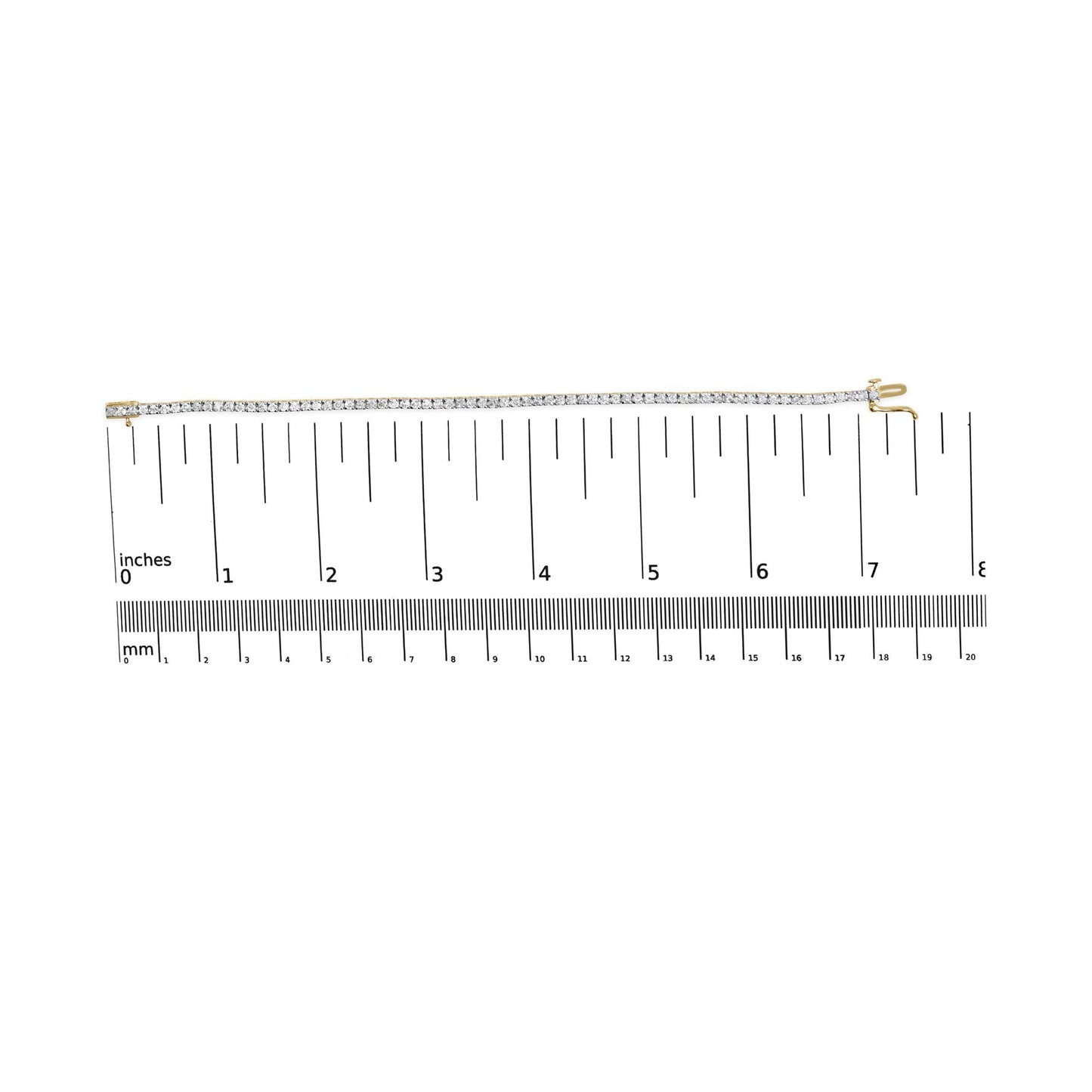 10K Yellow Gold Classic 3.0 Cttw Classic Diamond Tennis Bracelet (J-K Color, I2-I3 Clarity) - 7.25" Inches-4