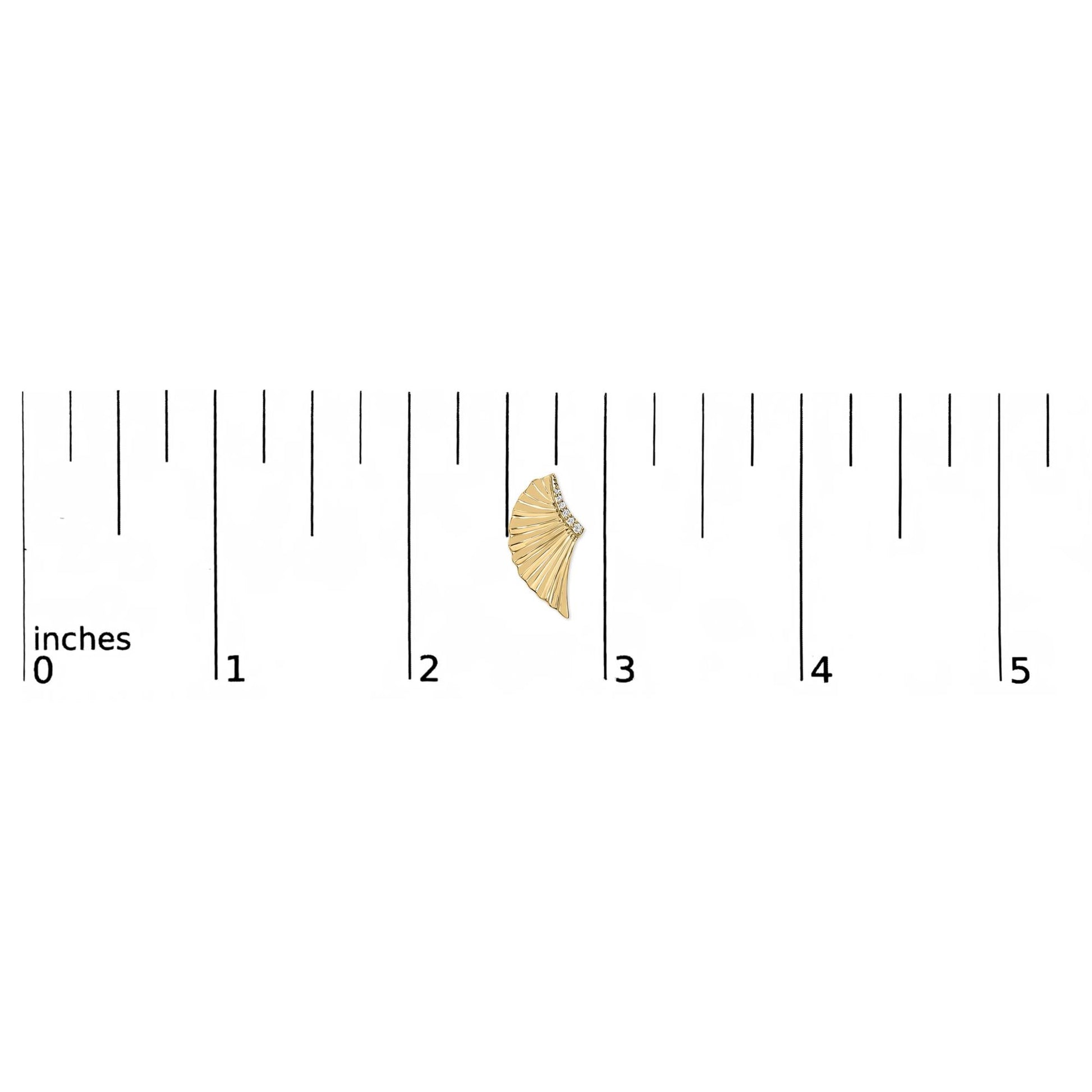 14K Yellow Gold Plated .925 Sterling Silver Diamond Accent Fan Wing Stud Earrings (H-I Color, I1-I2 Clarity)-4