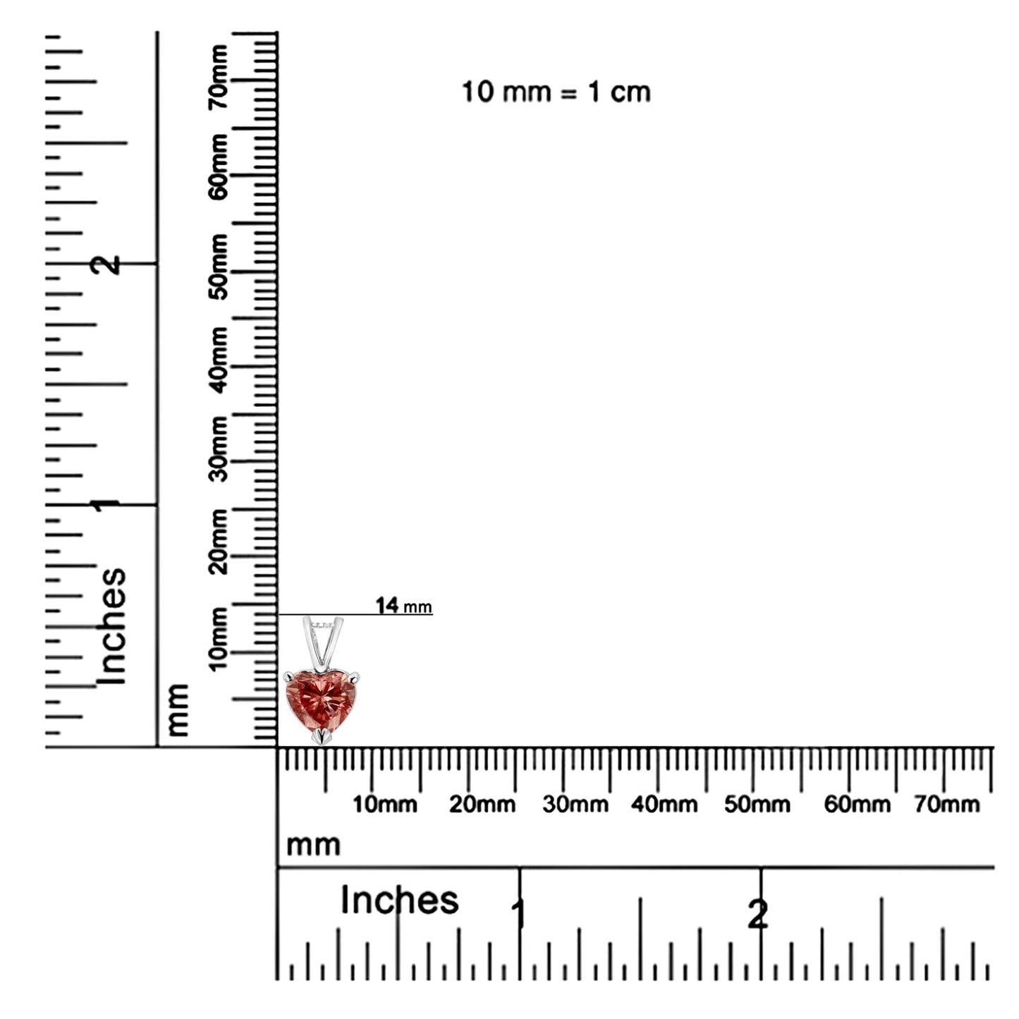 14K White Gold Martini-Set 1.00 Cttw Lab Grown Pink Heart Diamond Solitaire 18" Pendant Necklace (Pink Color, VS2-SI1 Clarity)-4