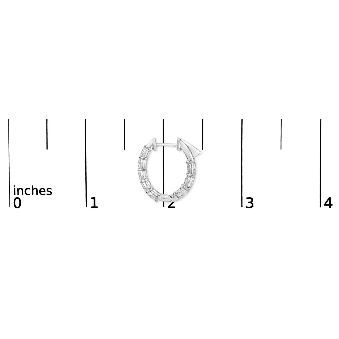 14K White Gold 2 3/4 Cttw Oval Cut Lab Grown Diamond Inside Out Hoop Earrings-4