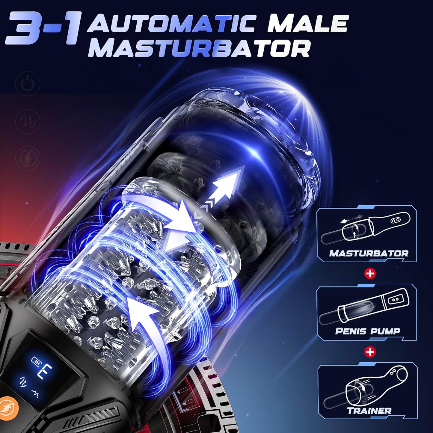 DarkCharm 4-in-1 Thrusting, Rotating & Vibrating Male Masturbator-1