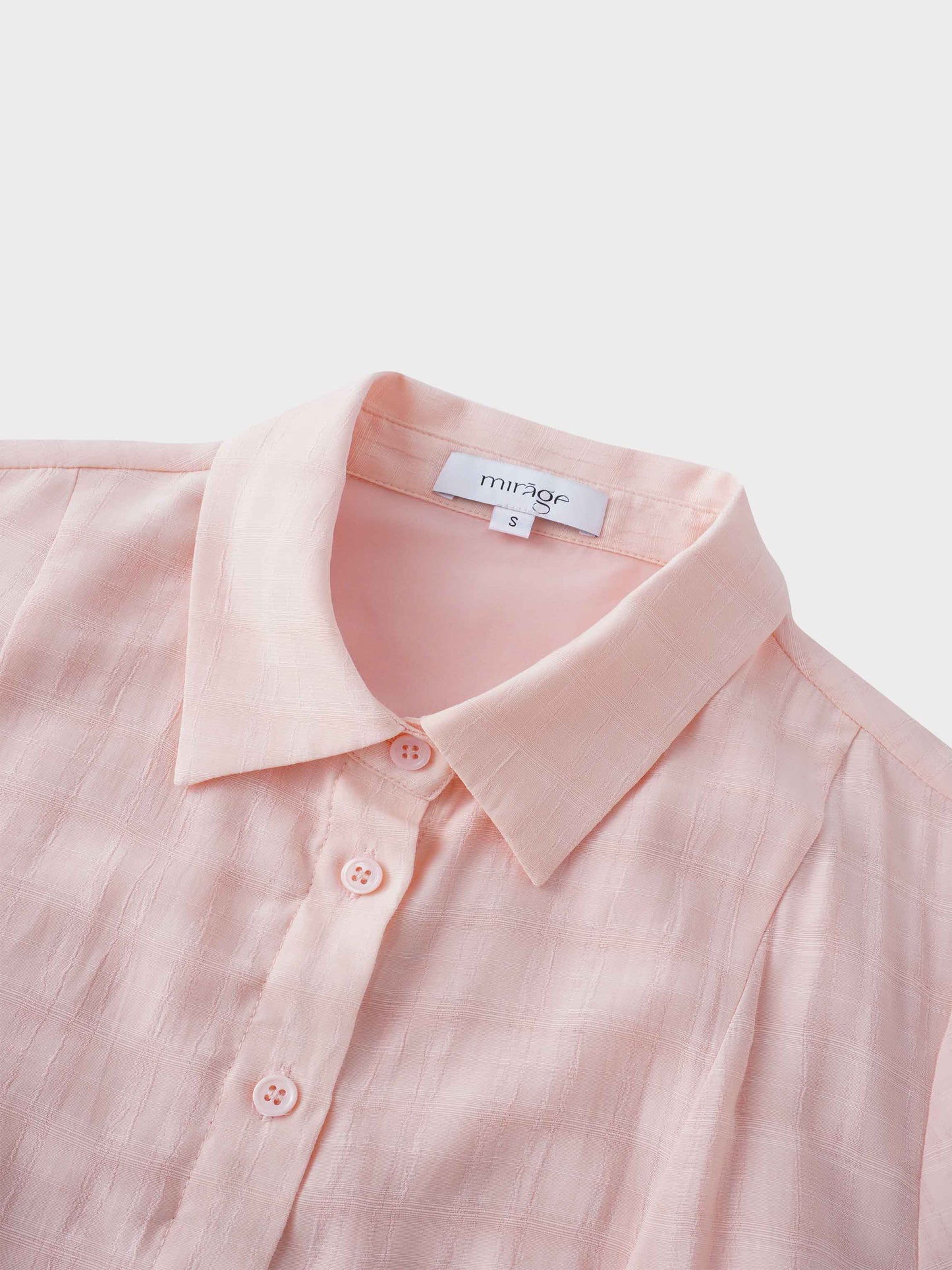 Collared A-Line Shirtdress-Pink Plaid-2