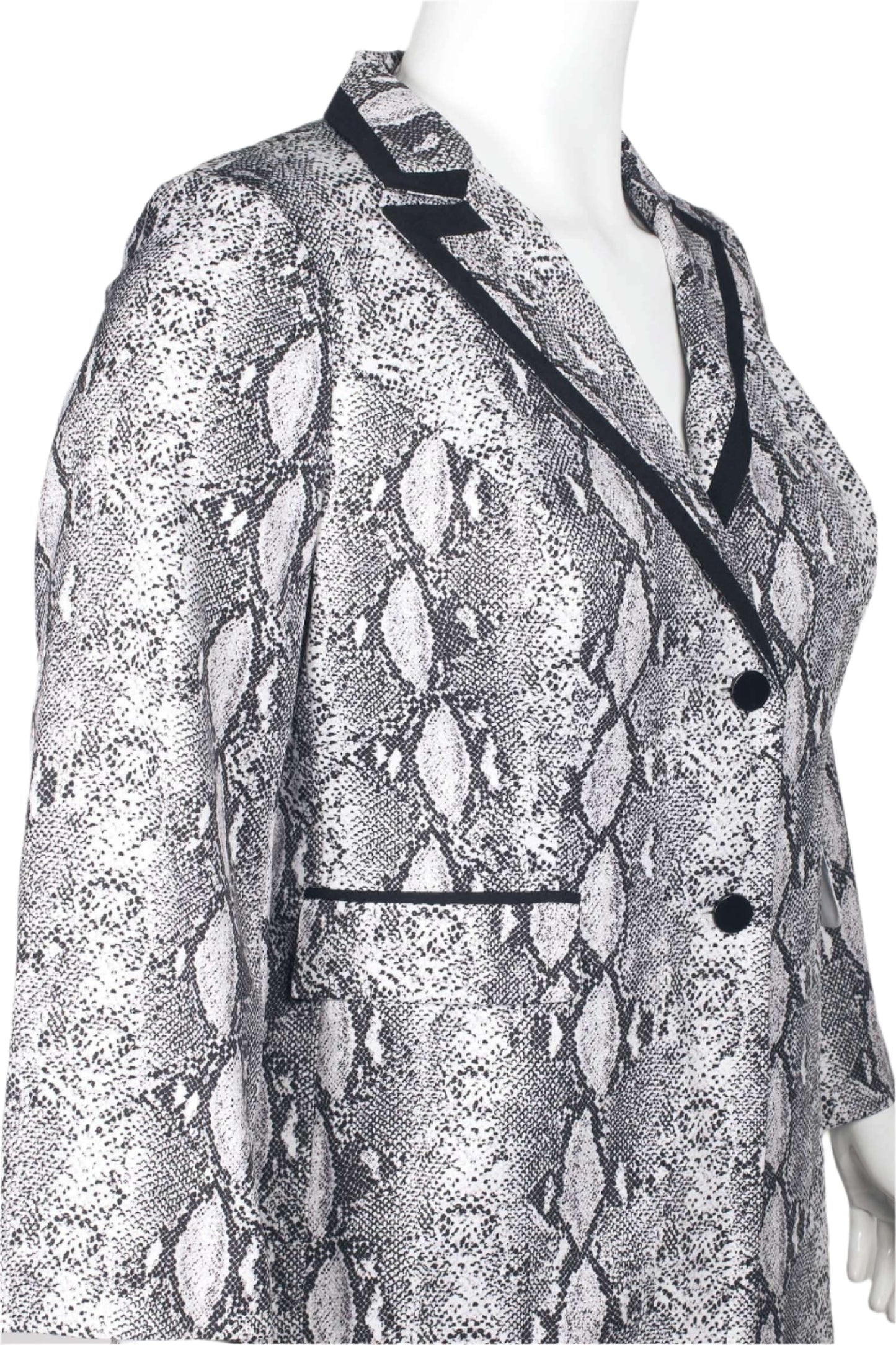 Emily Notched Collar Two Button Closure Long Sleeve Crepe Jacket with Elastic Waist Pencil Cut Pockets Pants (Plus Size)-2