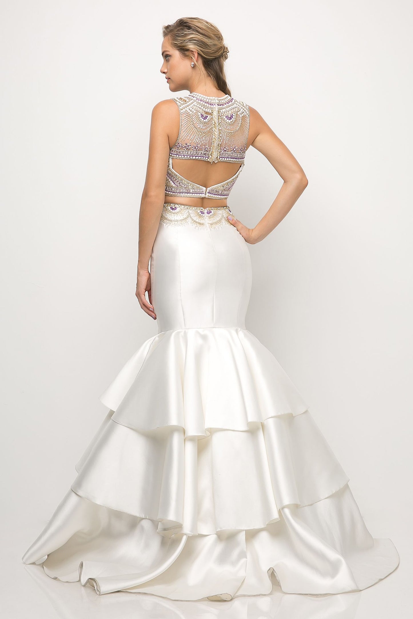 Beaded bodice 2 Piece Mermaid Gown-1