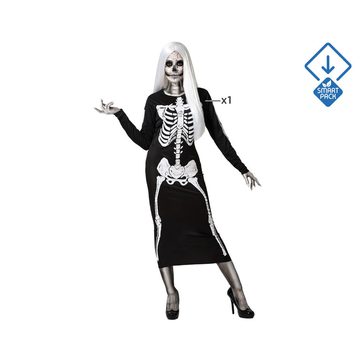 Costume for Adults Black Skeleton M/L-8