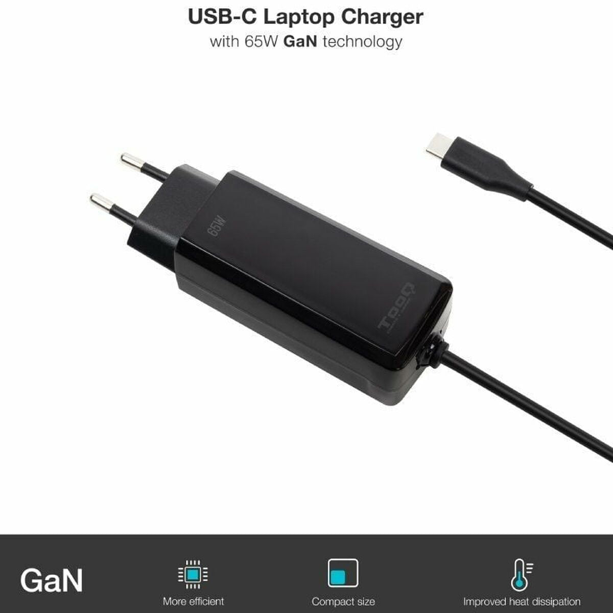 Laptop Charger TooQ TQLC-USBCGAN65PD-C 65 W-2
