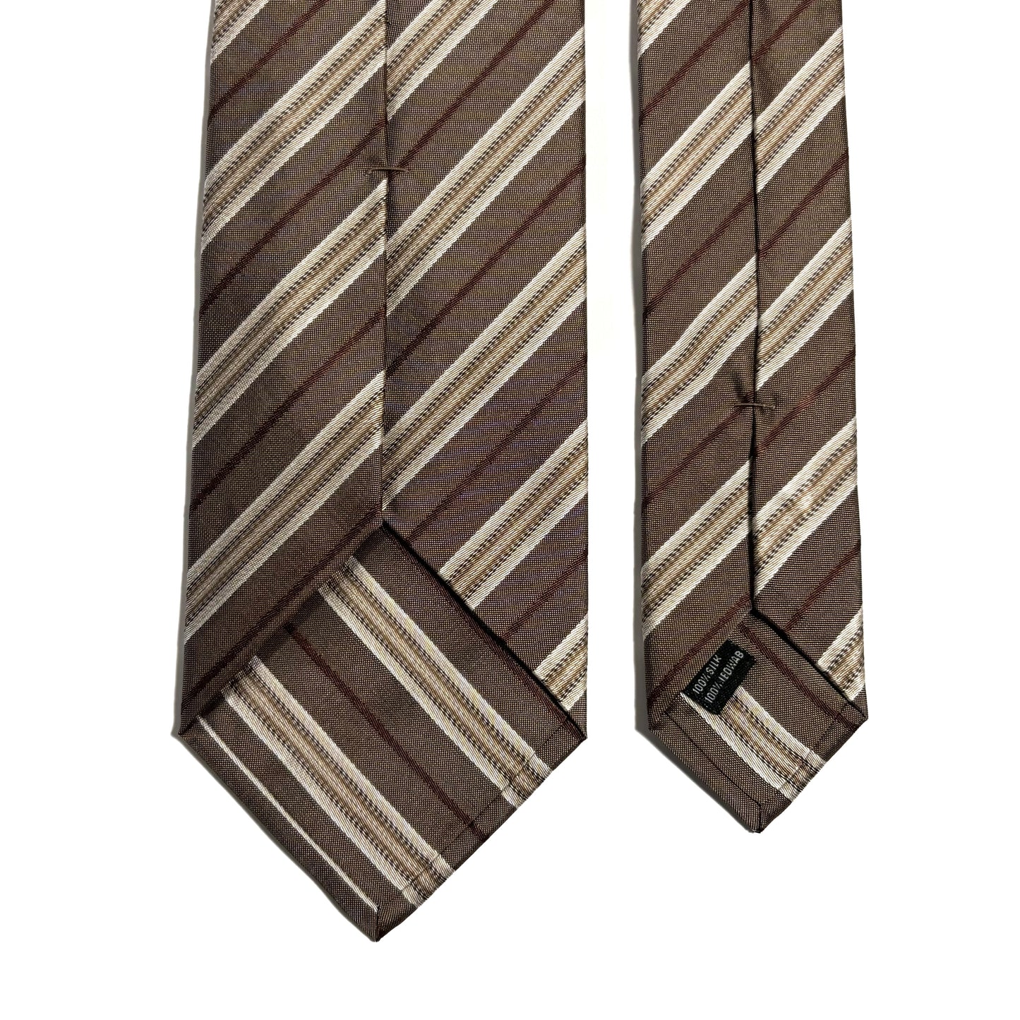 Brown Striped Silk Jacquard Tie-3