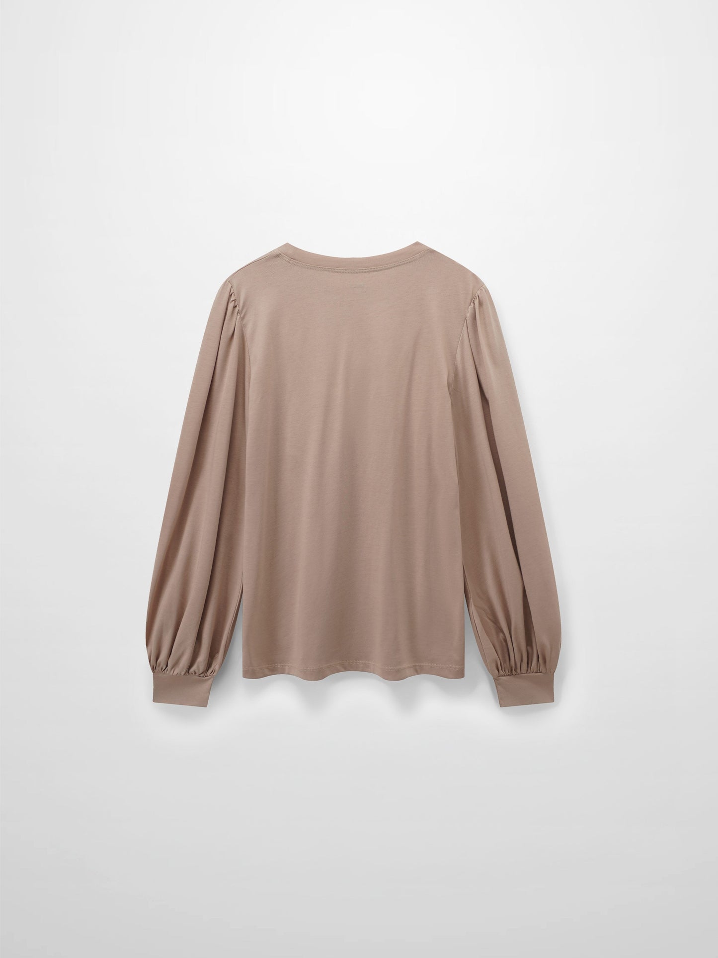 Bubble Sleeve T-Shirt-Taupe-1