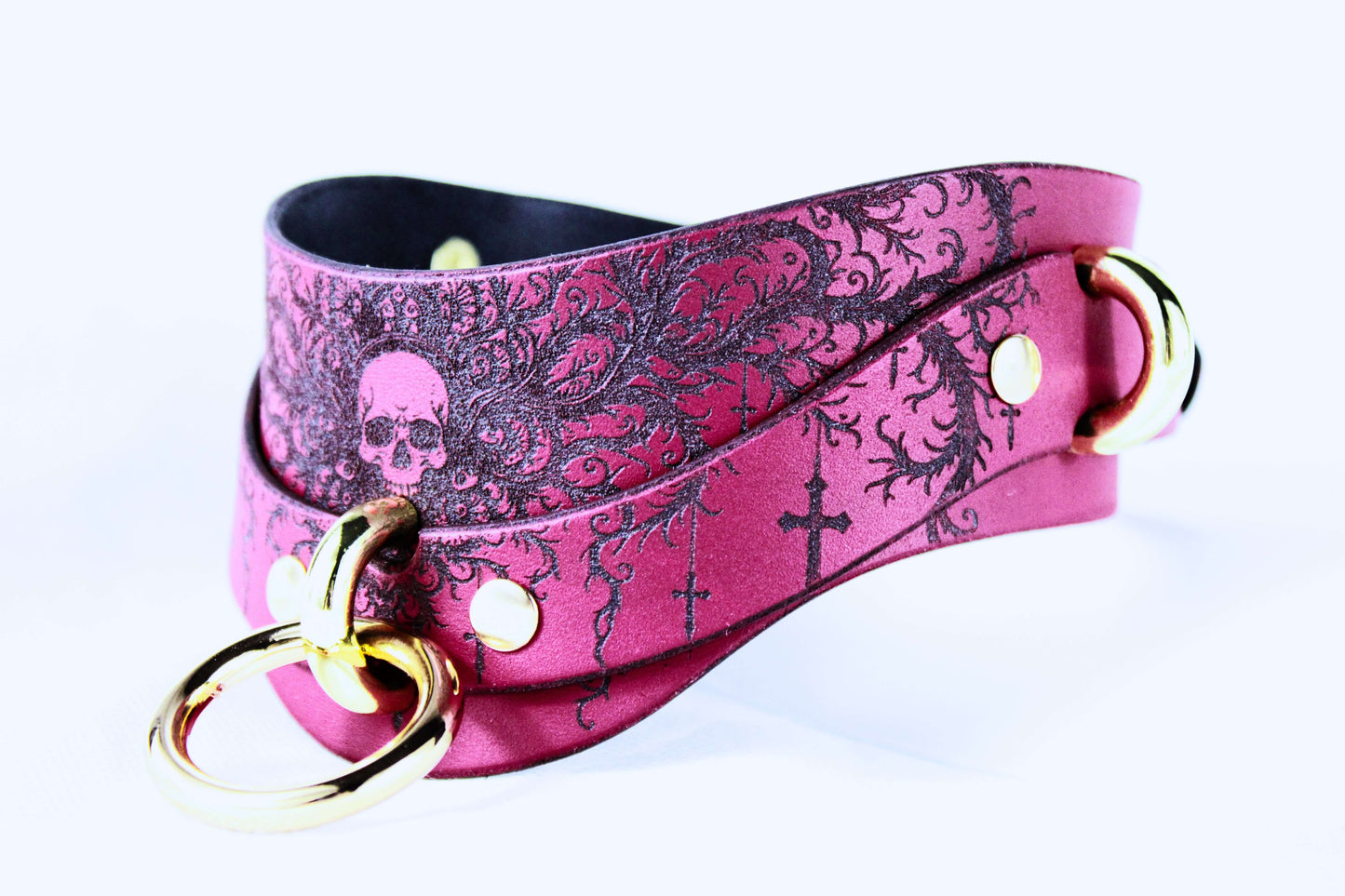 Gothic Skull Posture Collar – BDSM Leather Choker Submissive Collar-4