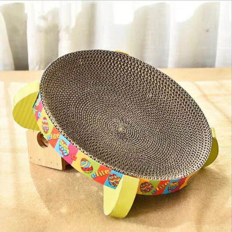 Round Cat Scratch Lounge - Interactive Corrugated Paper Toy For Cats-1