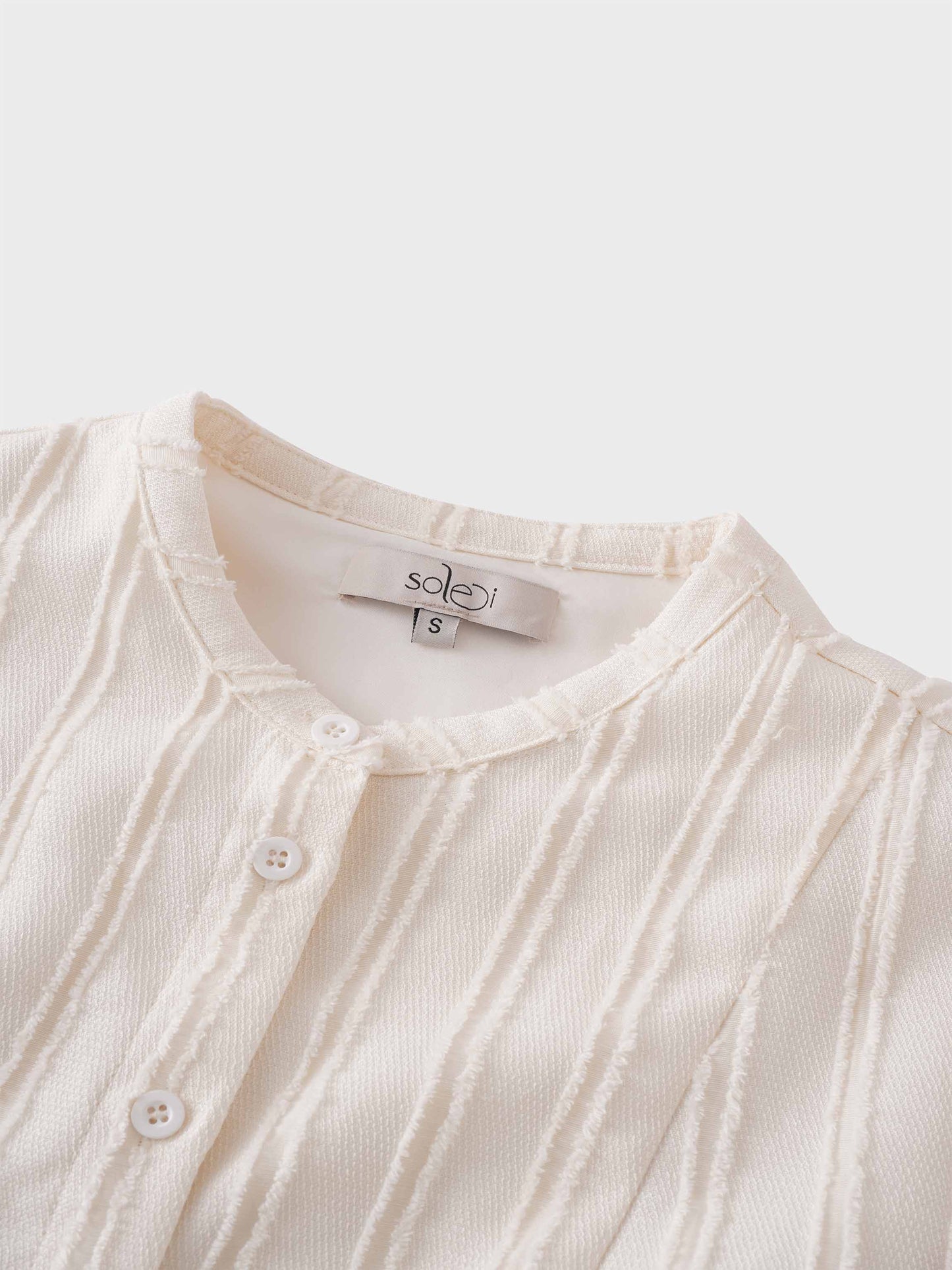 A Line Shirtdress-Fringe Stripe Ivory-2