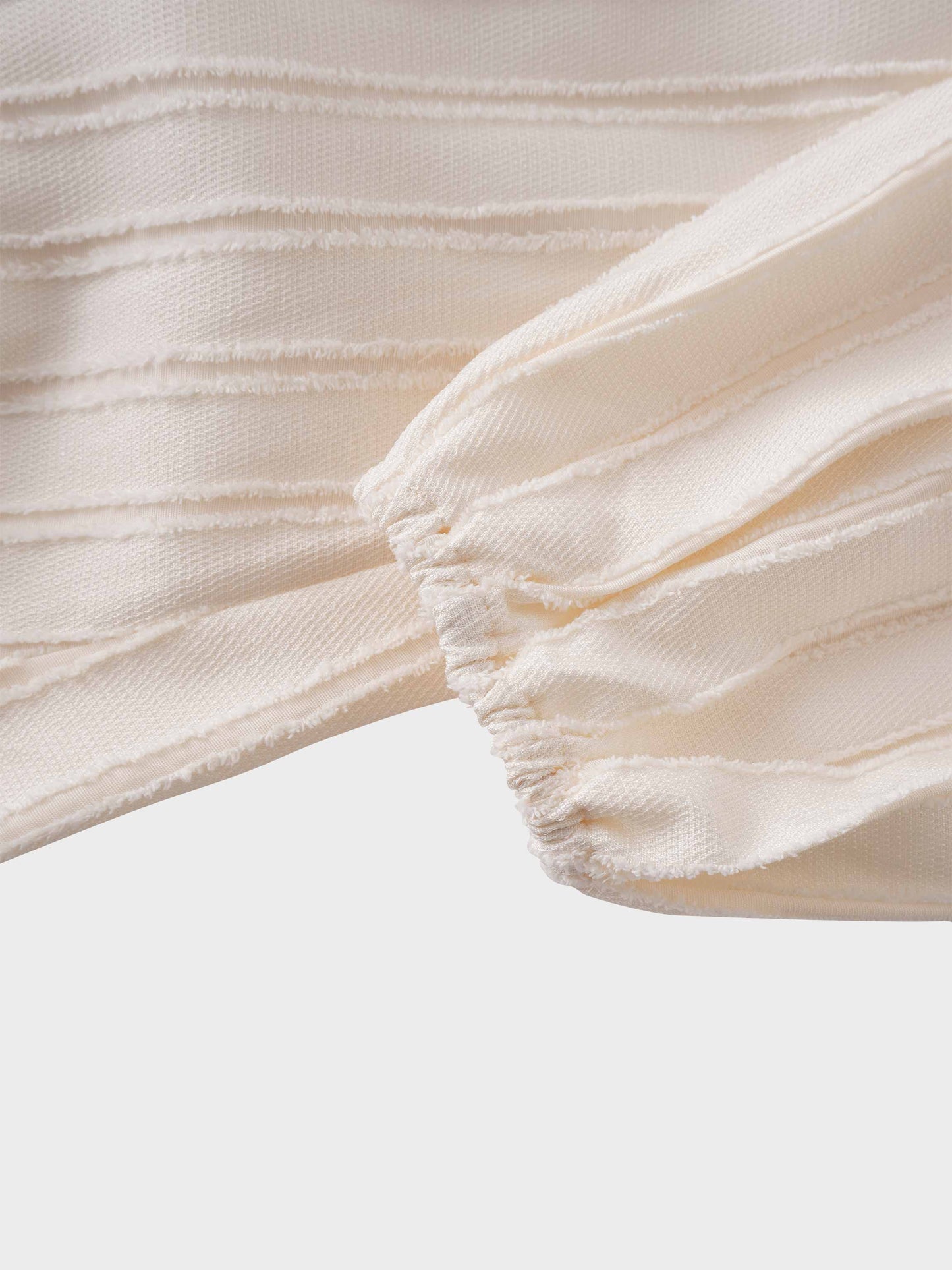 A Line Shirtdress-Fringe Stripe Ivory-3