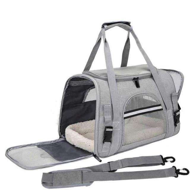 Foldable Portable Pet Carrier Bag - Comfortable Travel Solution For Cats And Dogs-1
