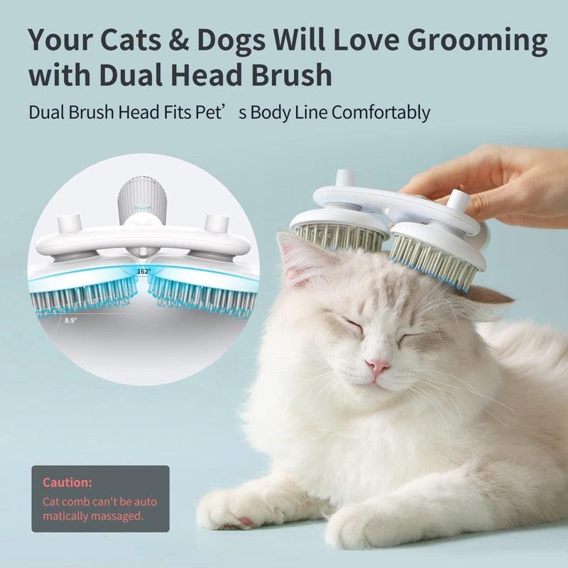 Pet Cat Brush Dog Slicker Brush Double-Headed Negative Ion One-Button Self Cleaning Pet Hair Removal-4
