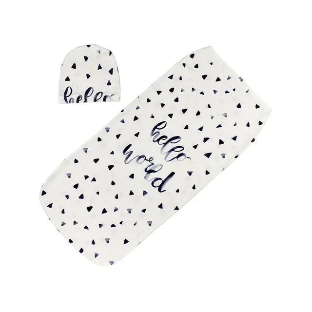 Soft Cotton Baby Sleeping Bag and Hat Set (0-6 Months)