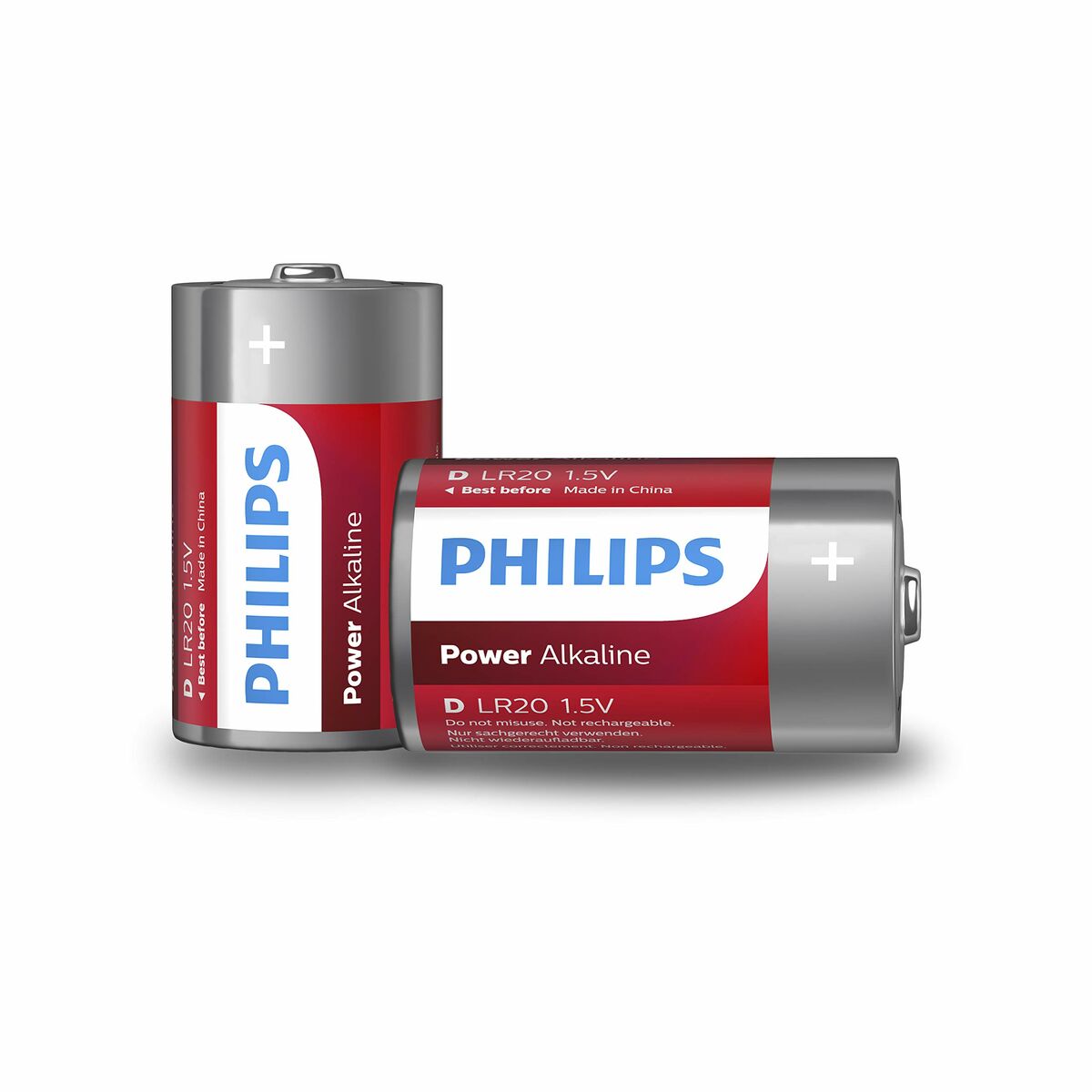 Alkaline Batteries Philips Power LR20 1,5 V Type D (2 Units)-1