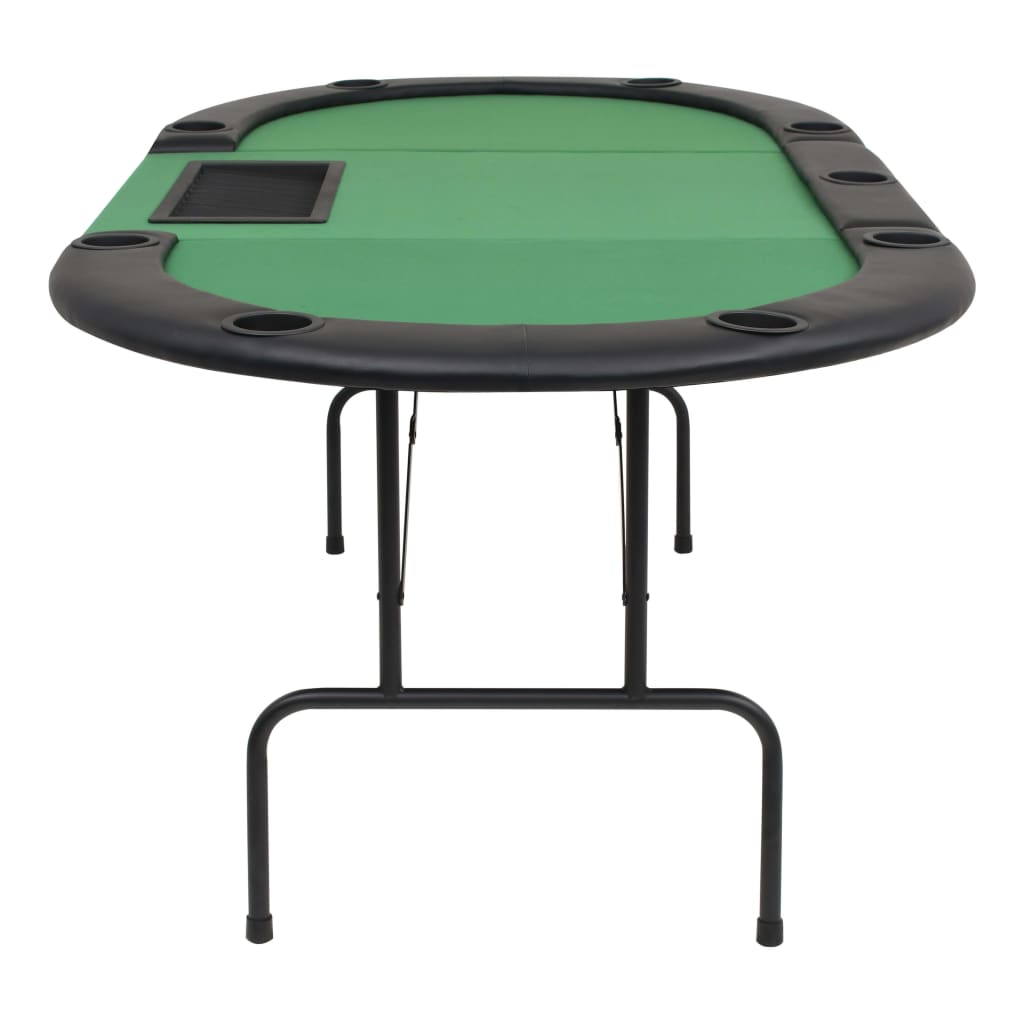 vidaXL 9-Player Folding Poker Table 3 Fold Oval Green-3