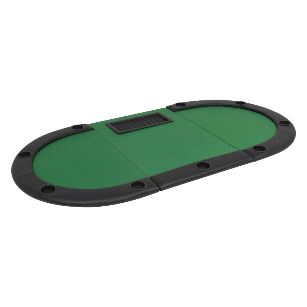 vidaXL 9-Player Folding Poker Table 3 Fold Oval Green-4
