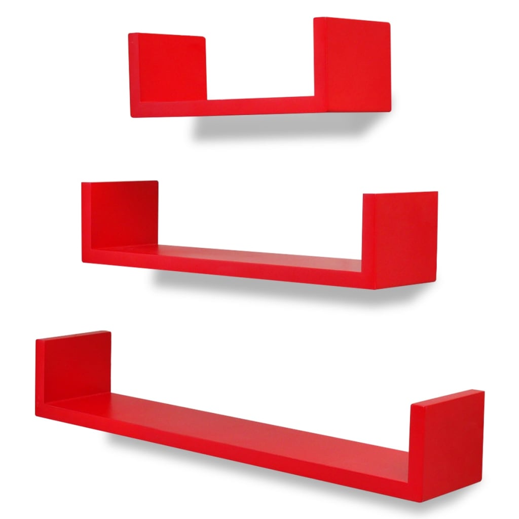 vidaXL Wall Shelves Floating Shelves Wall Mounted Display Shelves for Book DVD-3