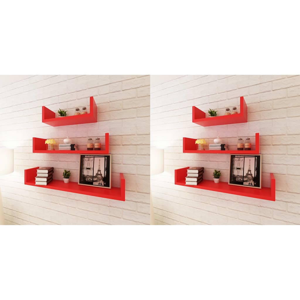 vidaXL Wall Shelves Floating Shelves Wall Mounted Display Shelves for Book DVD-10