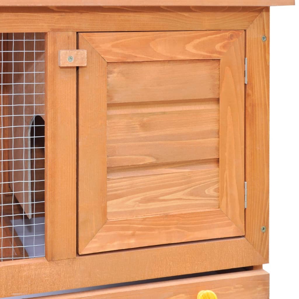 vidaXL Rabbit Hutch Bunny Cage House with Pull Out Tray Ramp Solid Pine Wood-2