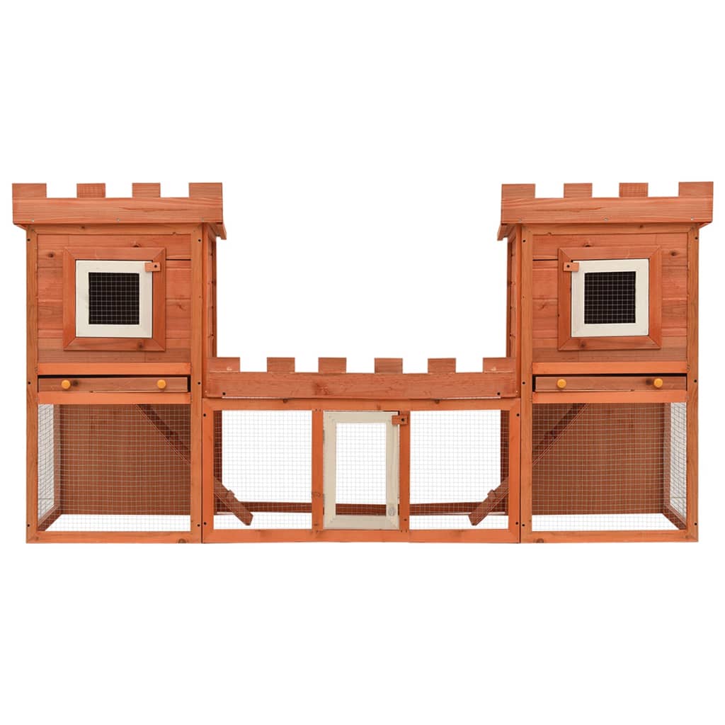 vidaXL Outdoor Large Rabbit Hutch House Pet Cage Double House-4