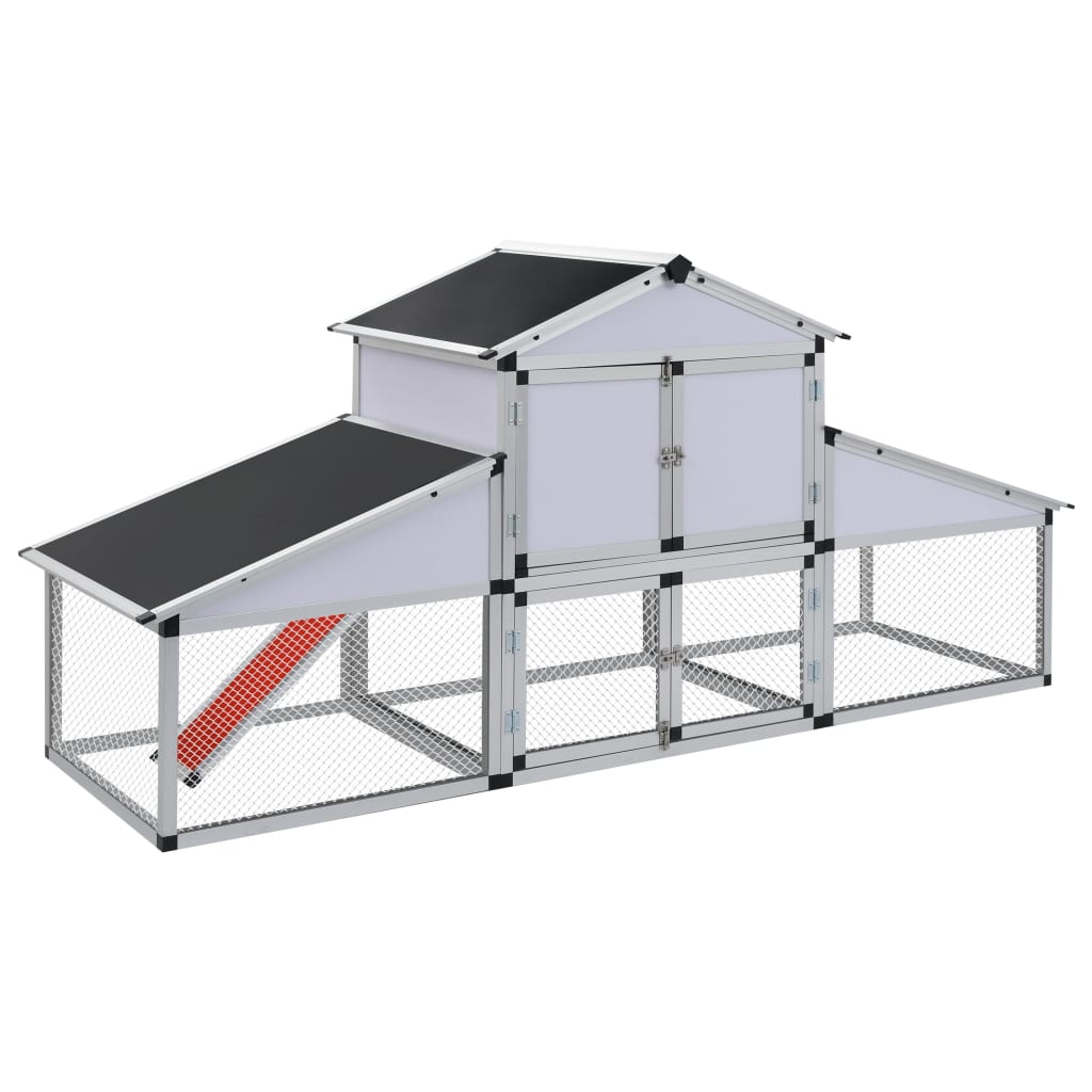 vidaXL Chicken Coop with Runs and Nest Box Aluminum-0
