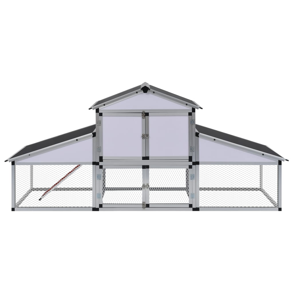 vidaXL Chicken Coop with Runs and Nest Box Aluminum-1