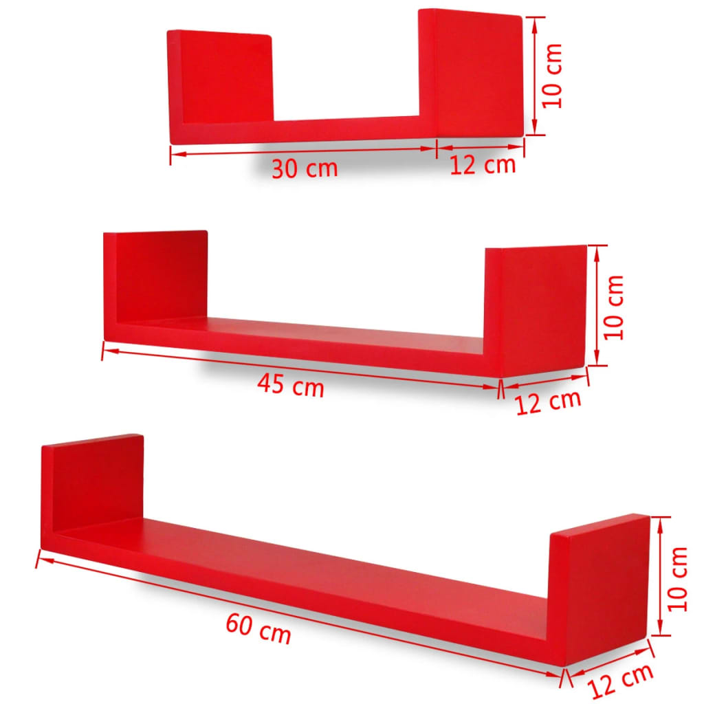 vidaXL Wall Shelves Floating Shelves Wall Mounted Display Shelves for Book DVD-2