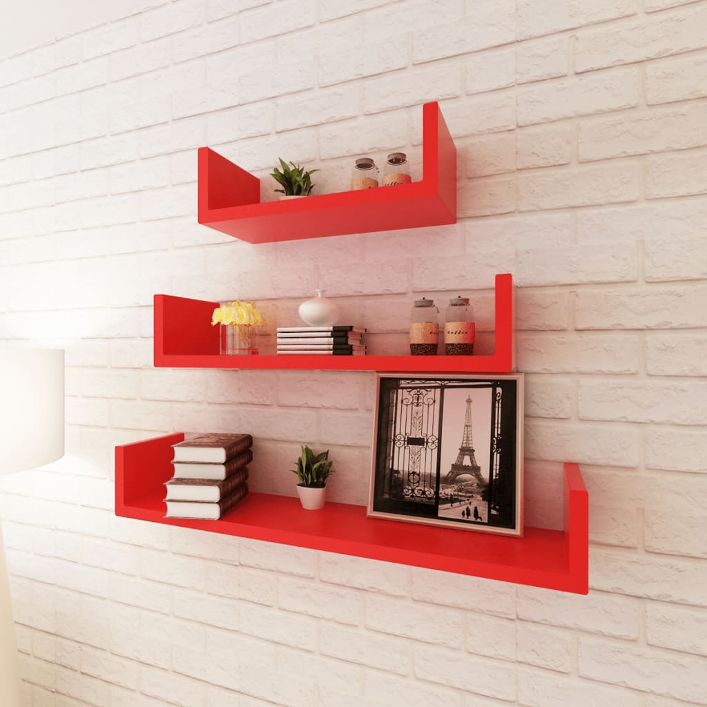 vidaXL Wall Shelves Floating Shelves Wall Mounted Display Shelves for Book DVD-7