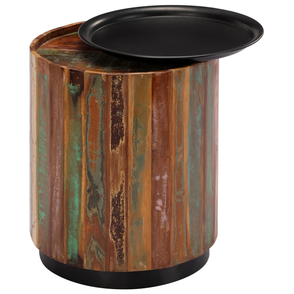 vidaXL Coffee Table Round End Table Accent Sofa Table Solid Wood Reclaimed-4