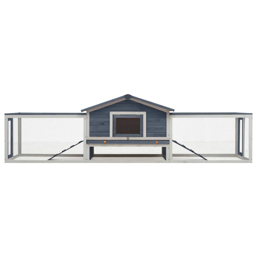 vidaXL Rabbit Hutch Bunny Cage with Pull Out Tray Rabbit Enclosure Solid Wood-4