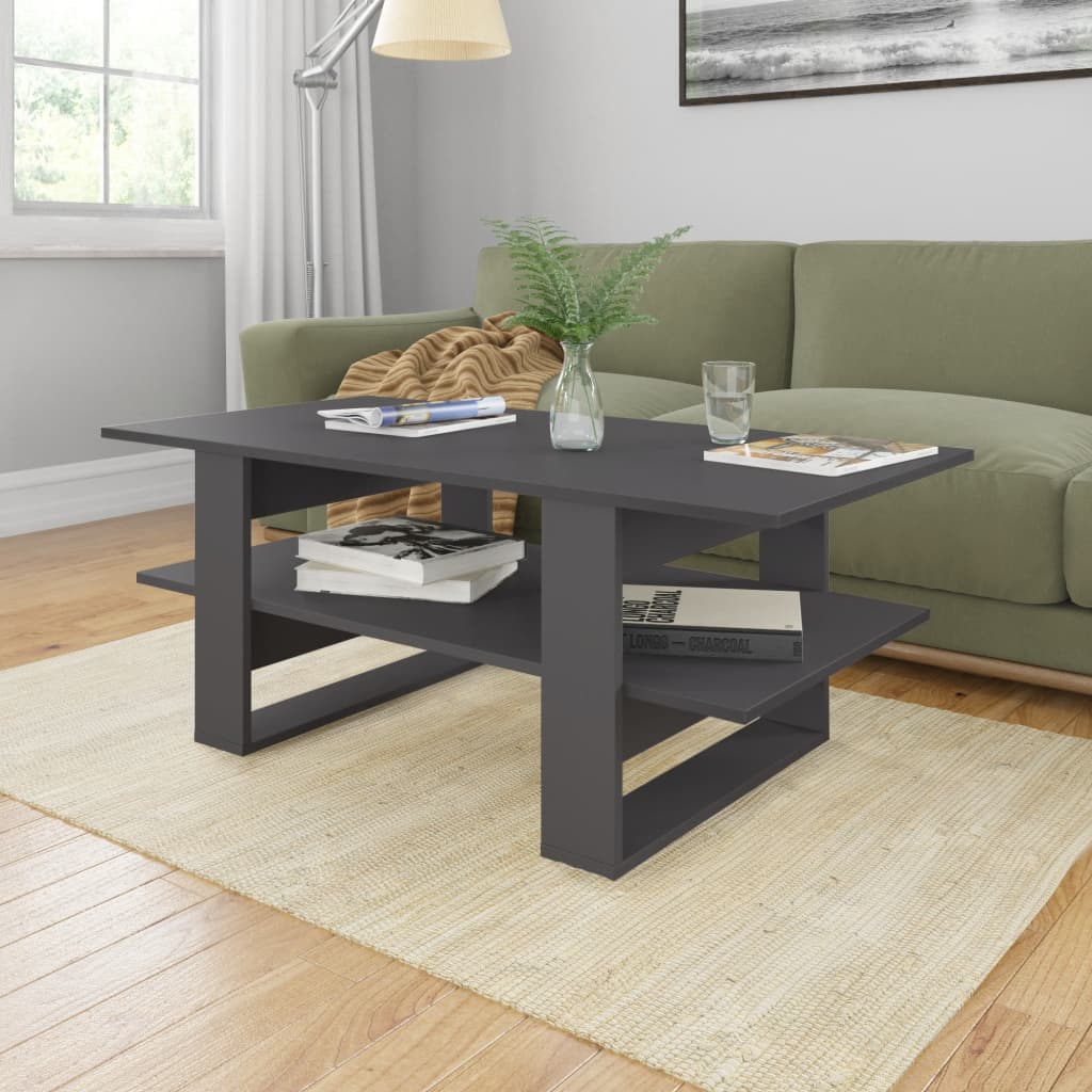 vidaXL Coffee Table Accent End Side Sofa Table with Storage Engineered Wood-7