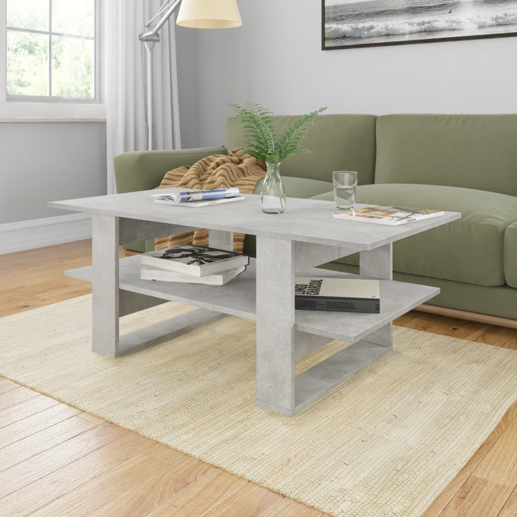 vidaXL Coffee Table Accent End Side Sofa Table with Storage Engineered Wood-6