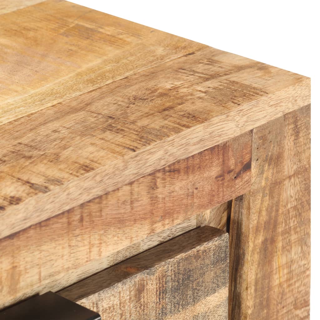 vidaXL Sideboard 23.2"x13"x29.5" Rough Mango Wood-4