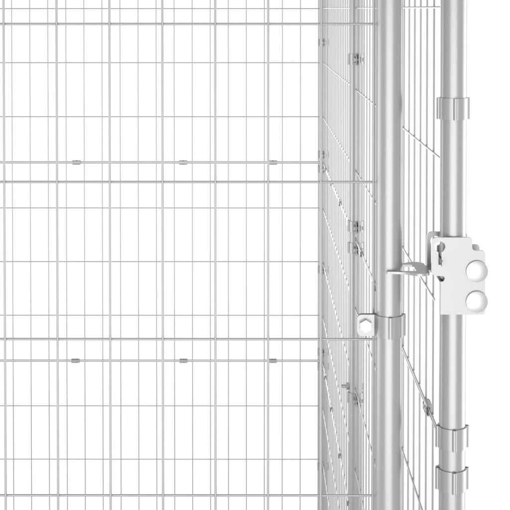 vidaXL Outdoor Dog Kennel Galvanized Steel 43.3"x86.6"x70.9"-3