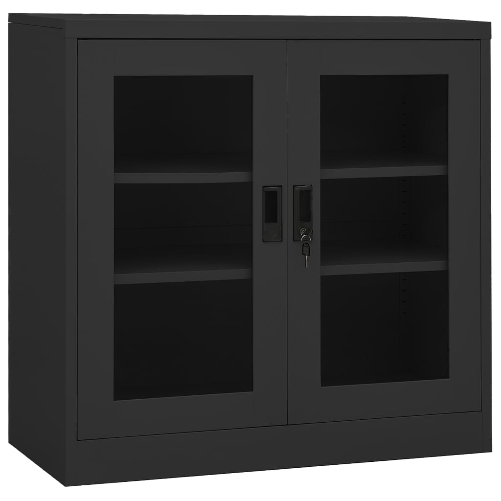 vidaXL Office Cabinet Anthracite 35.4"x15.7"x41.3" Steel-7
