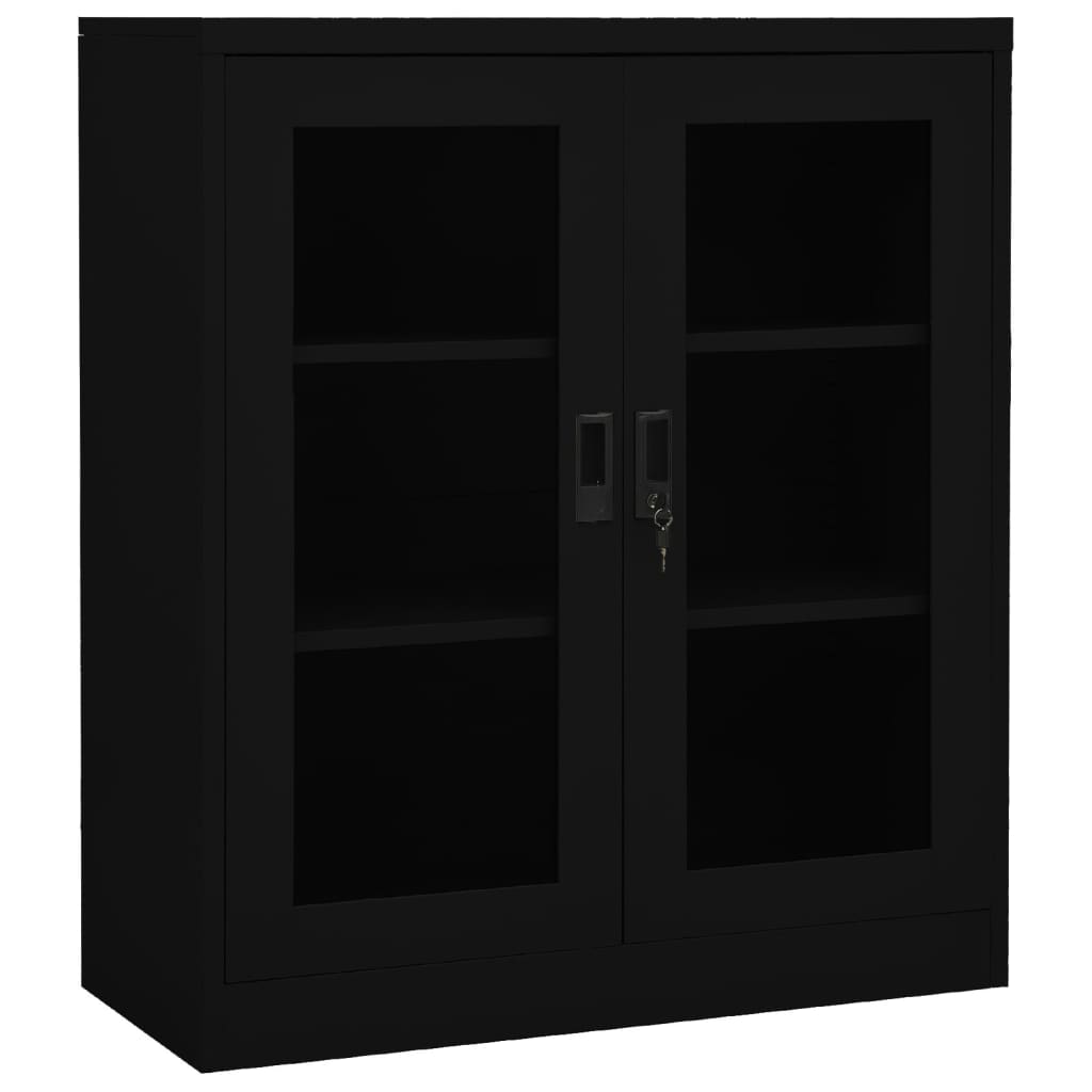 vidaXL Office Cabinet Anthracite 35.4"x15.7"x41.3" Steel-3