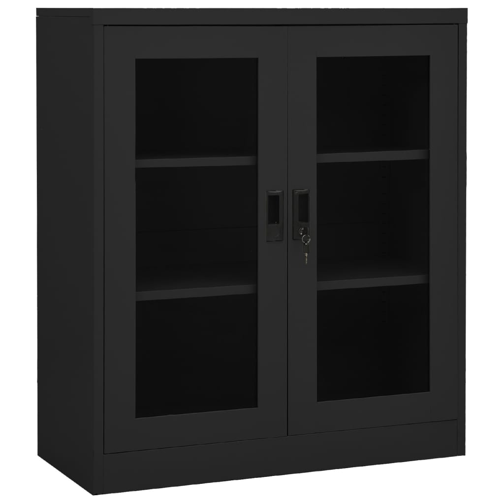 vidaXL Office Cabinet Anthracite 35.4"x15.7"x41.3" Steel-5