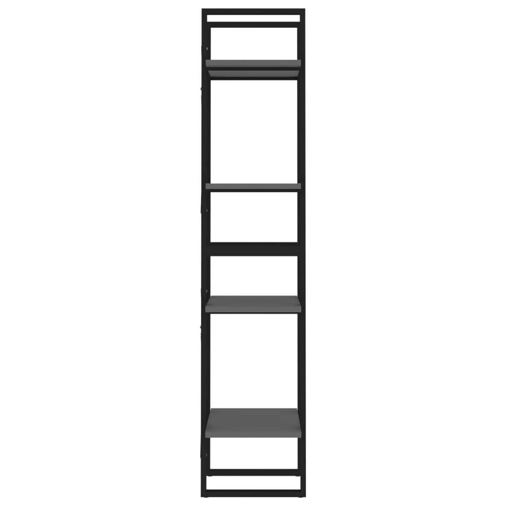 vidaXL 4-Tier Book Cabinet Gray 15.7"x11.8"x55.1" Engineered Wood-4