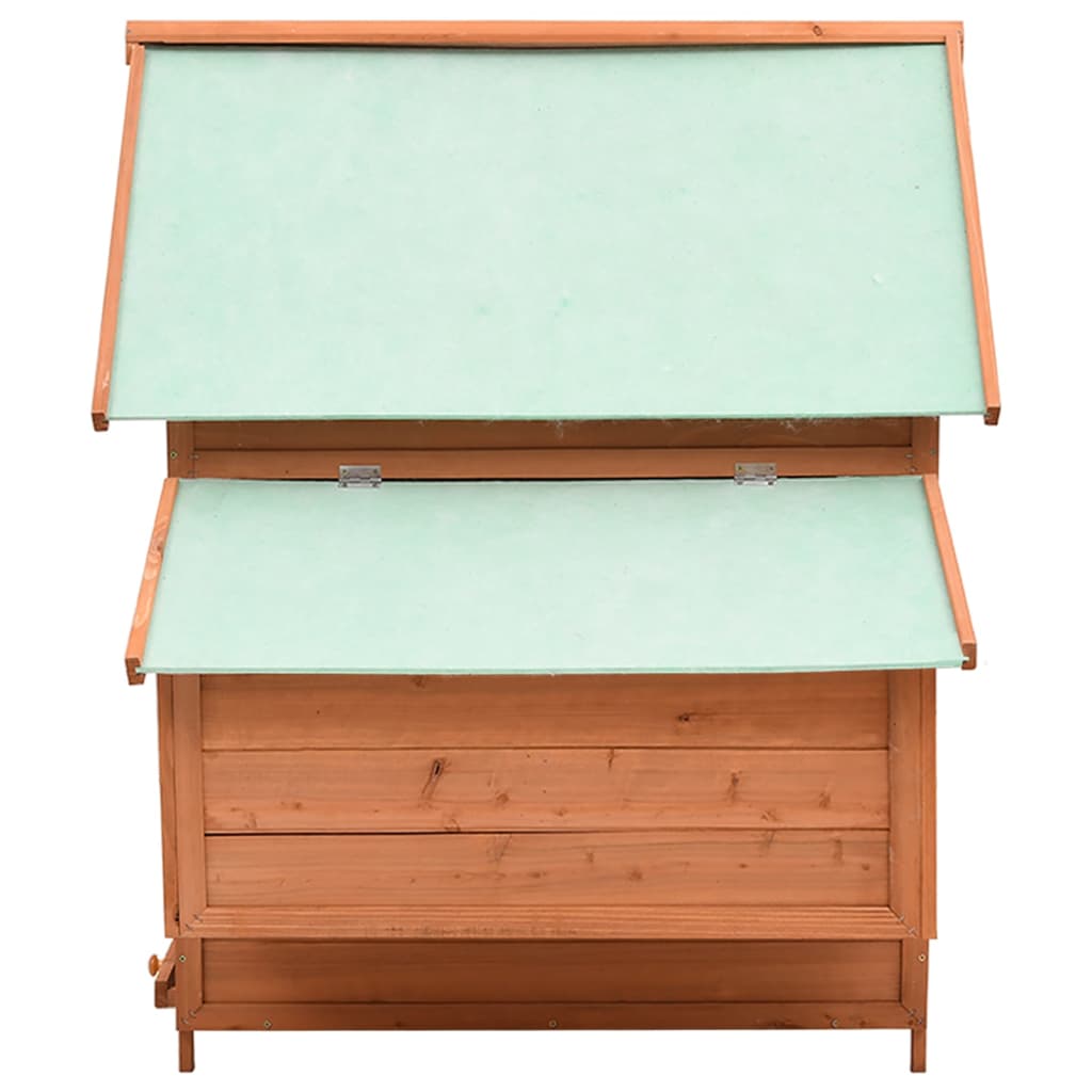 vidaXL Chicken Coop Hen House with 2 Nesting Boxes Chicken Pen Solid Fir Wood-4